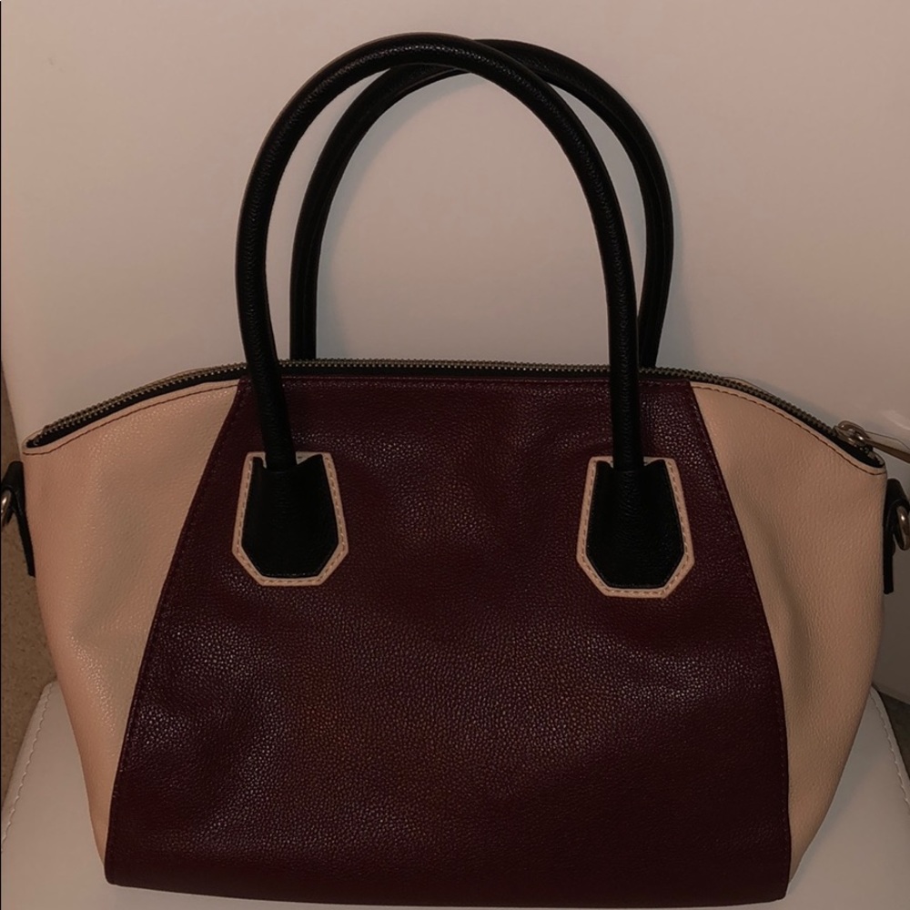 BURGUNDY AND NUDE BAG
